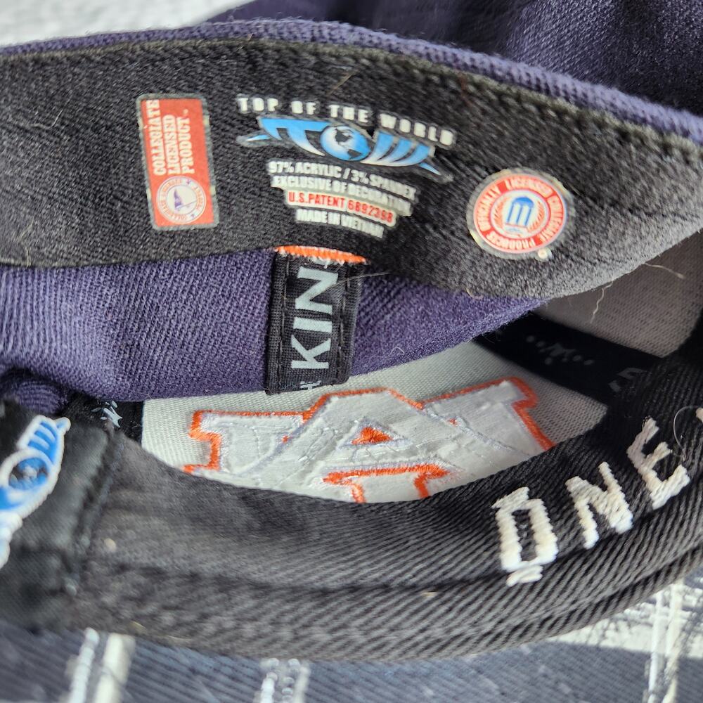 Auburn University Tigers Top of the World Hat Flex‎ Fit XL Plaid on Navy - Picture 3 of 6